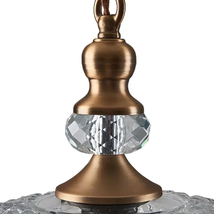 Sylvie Vintage Glass Brass Flower Pendant Light