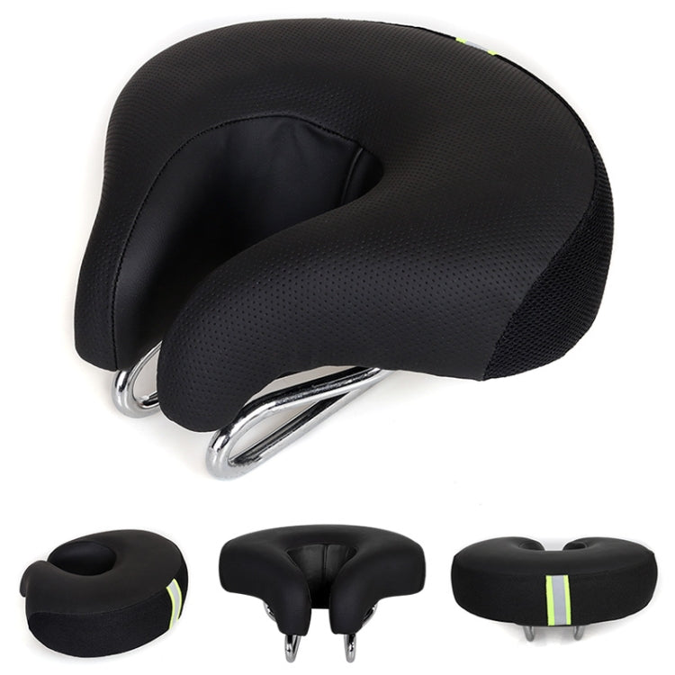 Comfort Zone Noseless Bike Saddle - Padded Mountain Bike Seat in Black