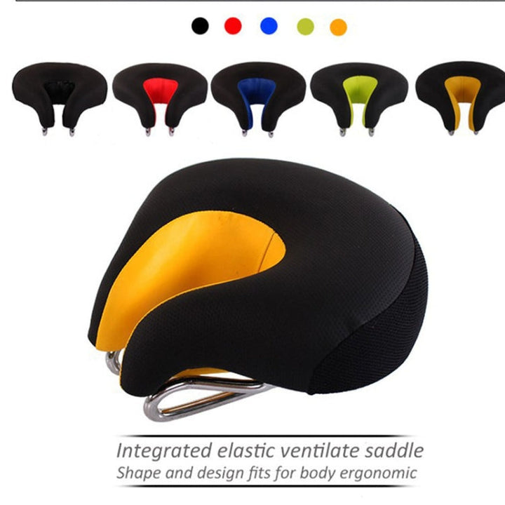 Ergonomic Noseless Bike Saddle with Shock-Absorbing Design - Blue