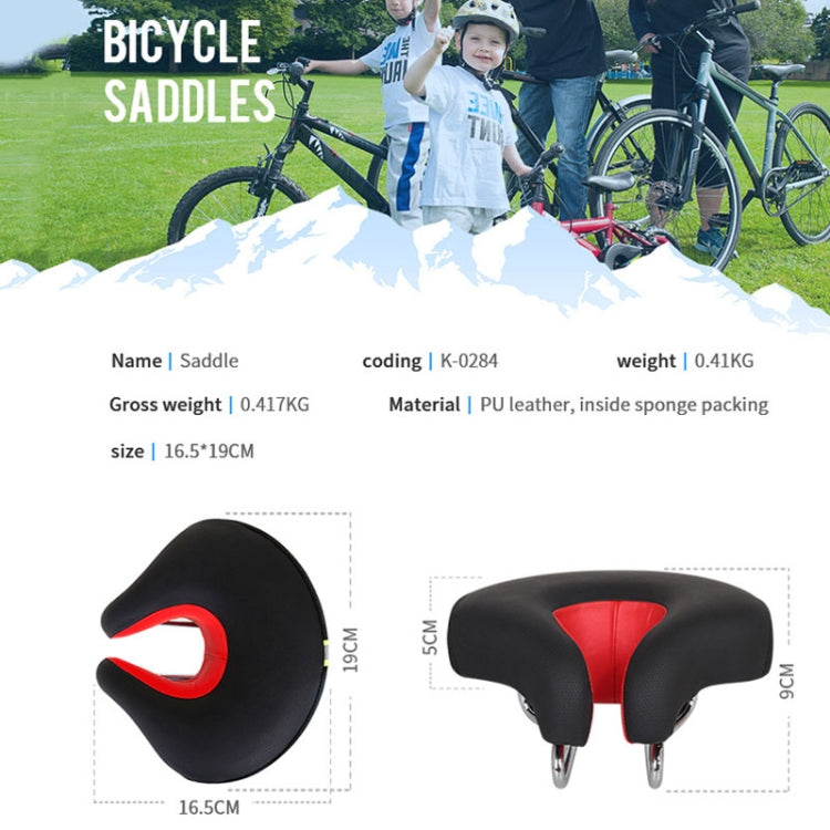 Comfort Zone Noseless Bike Saddle - Padded Mountain Bike Seat in Black