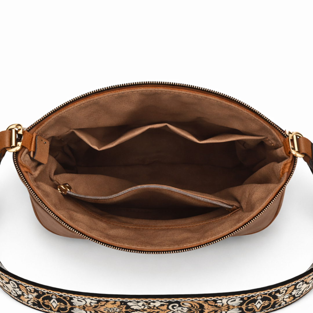 Tana – Vegan Cowhide Crossbody Bag, Boho Guitar Strap