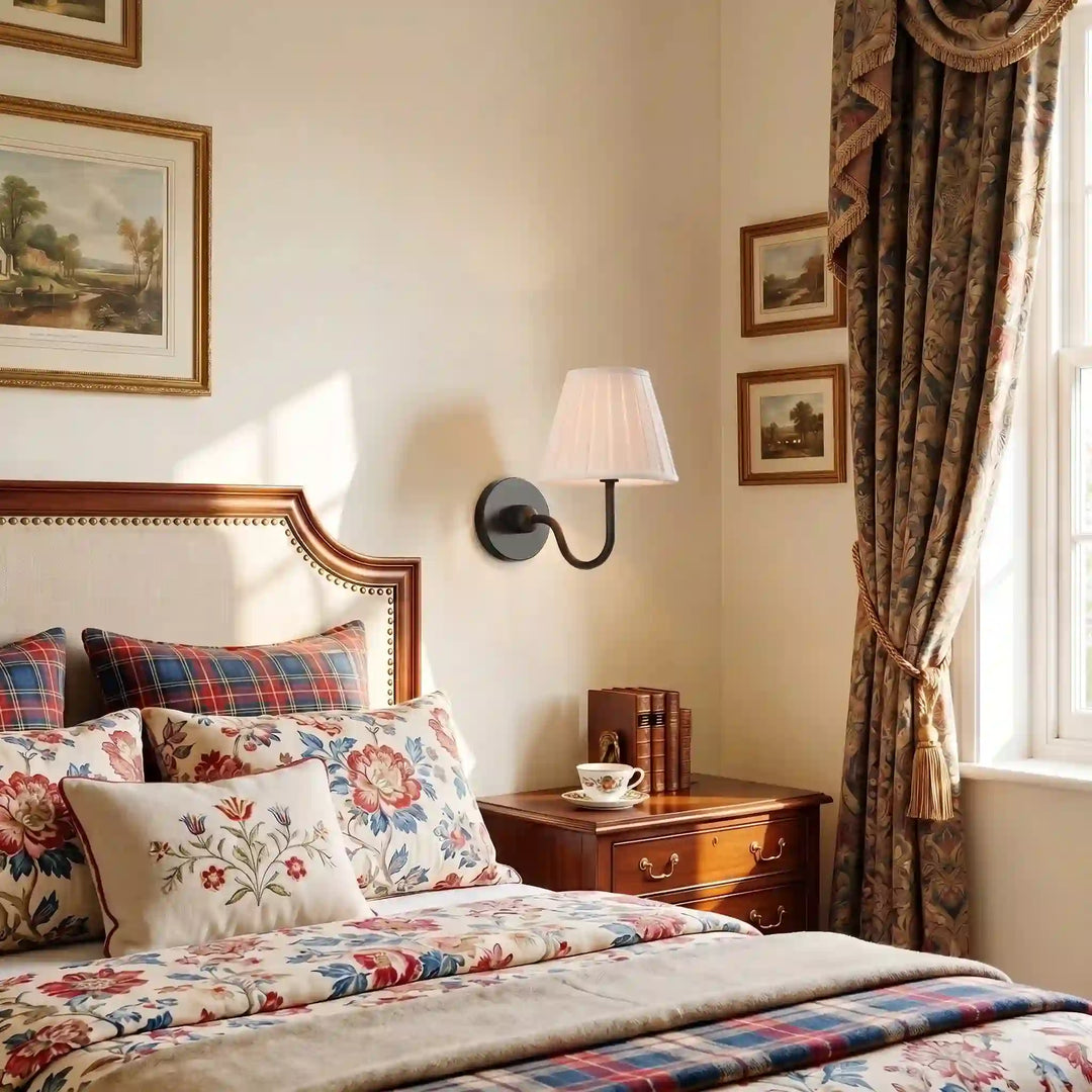Tansy Classic Traditional Pleated Shade Wall Sconce
