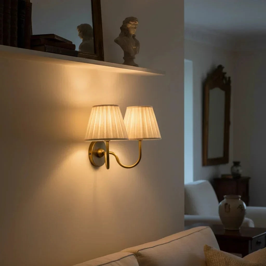 Tansy Classic Traditional Pleated Shade Wall Sconce