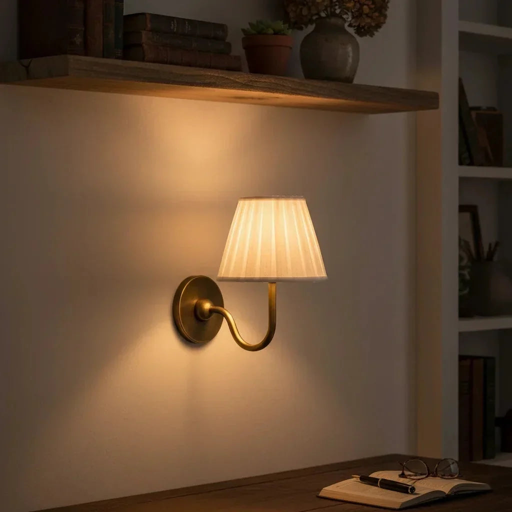 Tansy Classic Traditional Pleated Shade Wall Sconce