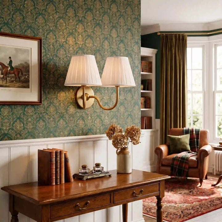 Tansy Classic Traditional Pleated Shade Wall Sconce