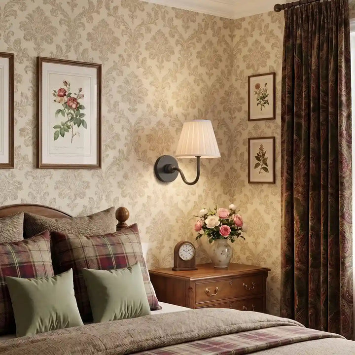 Tansy Classic Traditional Pleated Shade Wall Sconce