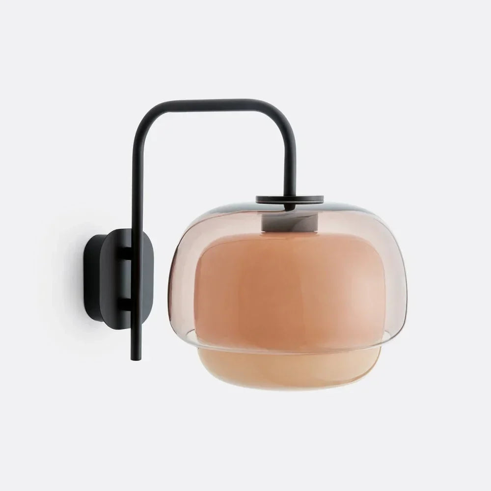 Sanae Modern Round Shade Colored Glass Wall Sconce