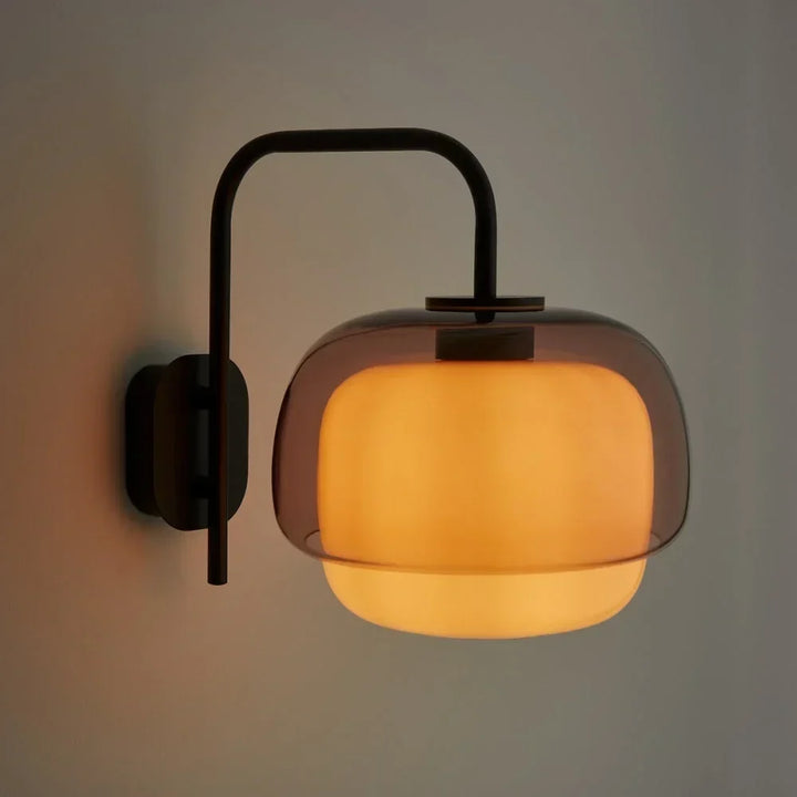 Sanae Modern Round Shade Colored Glass Wall Sconce