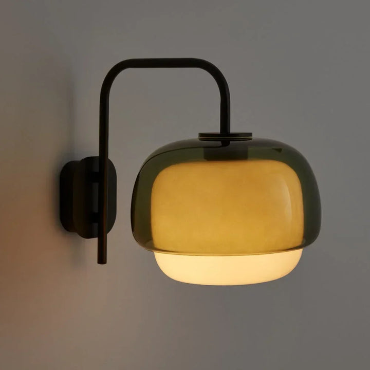 Sanae Modern Round Shade Colored Glass Wall Sconce