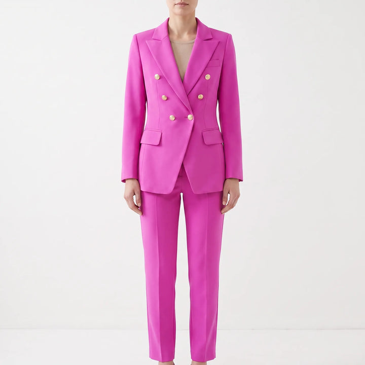 Professional Two-Piece Tailored Blazer and Pants Suit for Women