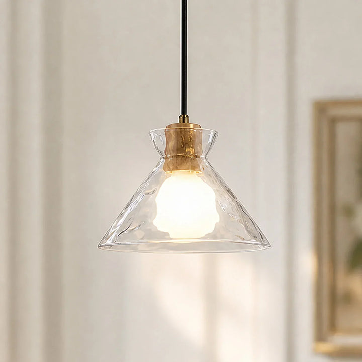 Vale Farmhouse Hammered Glass Dome Pendant Light