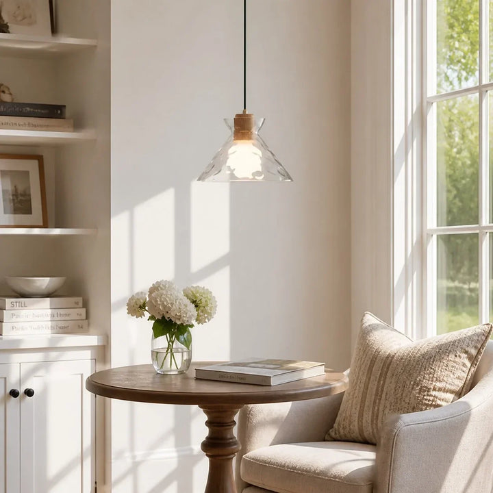 Vale Farmhouse Hammered Glass Dome Pendant Light