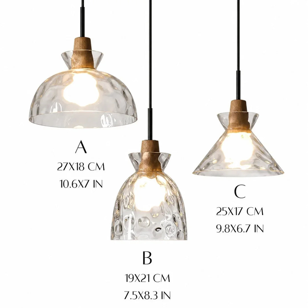 Vale Farmhouse Hammered Glass Dome Pendant Light