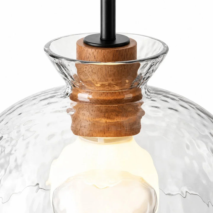 Vale Farmhouse Hammered Glass Dome Pendant Light