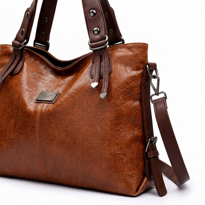 Vera – Large Vegan Leather Shoulder Bag, Work Tote
