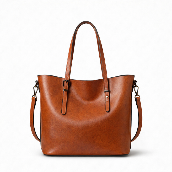 Vessa – Large Leather Tote Bag with Shoulder Strap