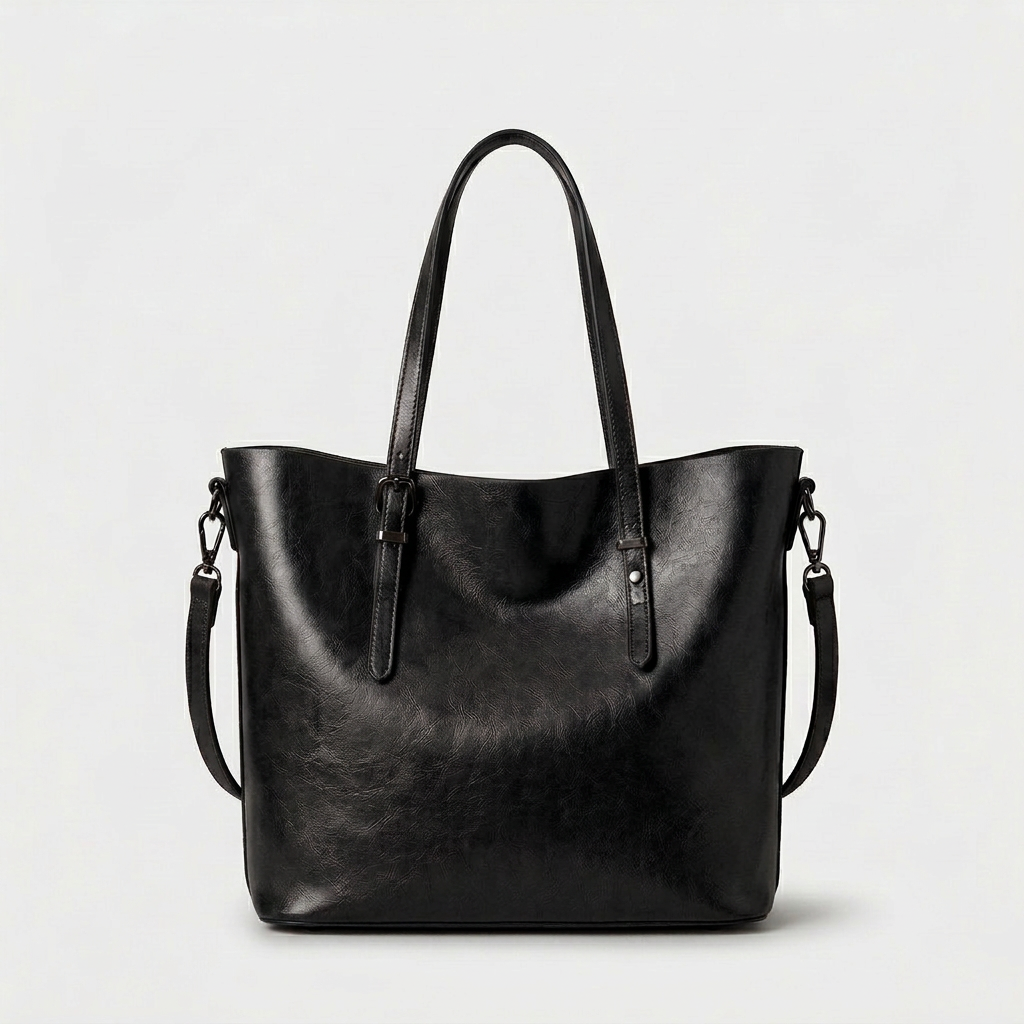 Vessa – Large Leather Tote Bag with Shoulder Strap