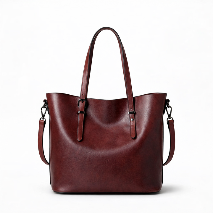 Vessa – Large Leather Tote Bag with Shoulder Strap