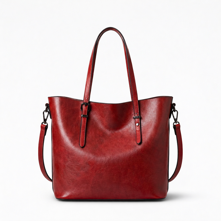 Vessa – Large Leather Tote Bag with Shoulder Strap