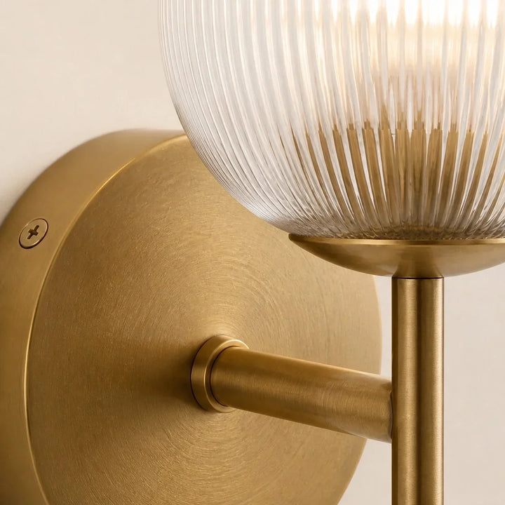 Vireo Farmhouse Copper Ribbed Glass Wall Sconce