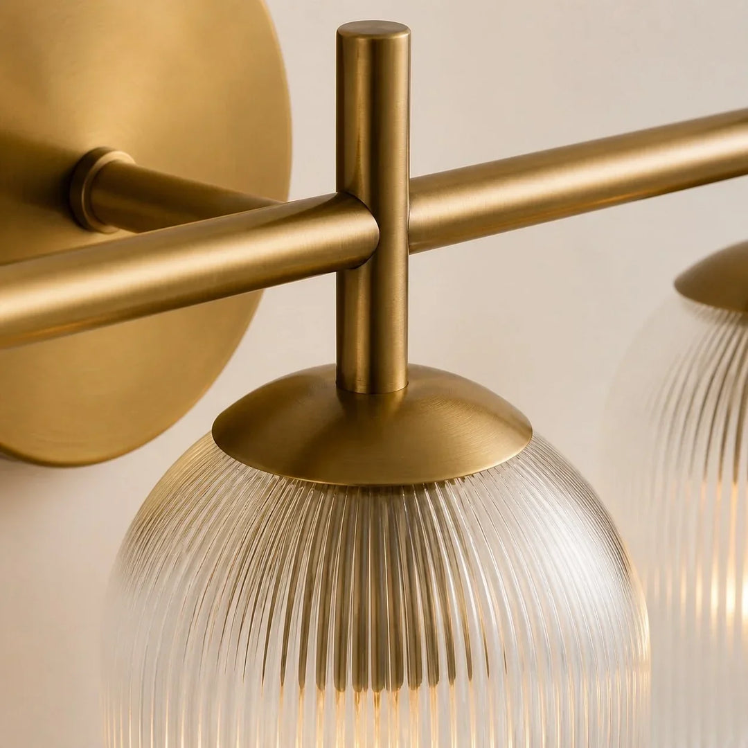Vireo Farmhouse Copper Ribbed Glass Wall Sconce