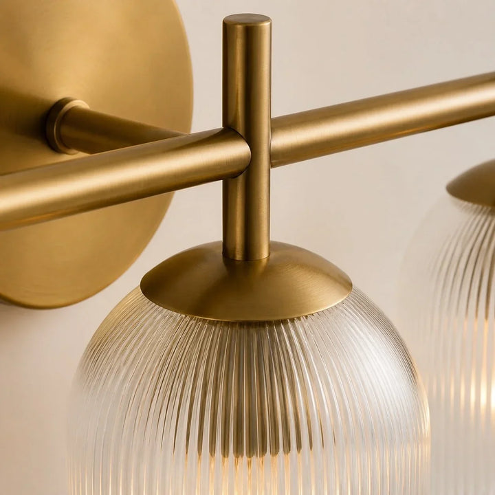 Vireo Farmhouse Copper Ribbed Glass Wall Sconce