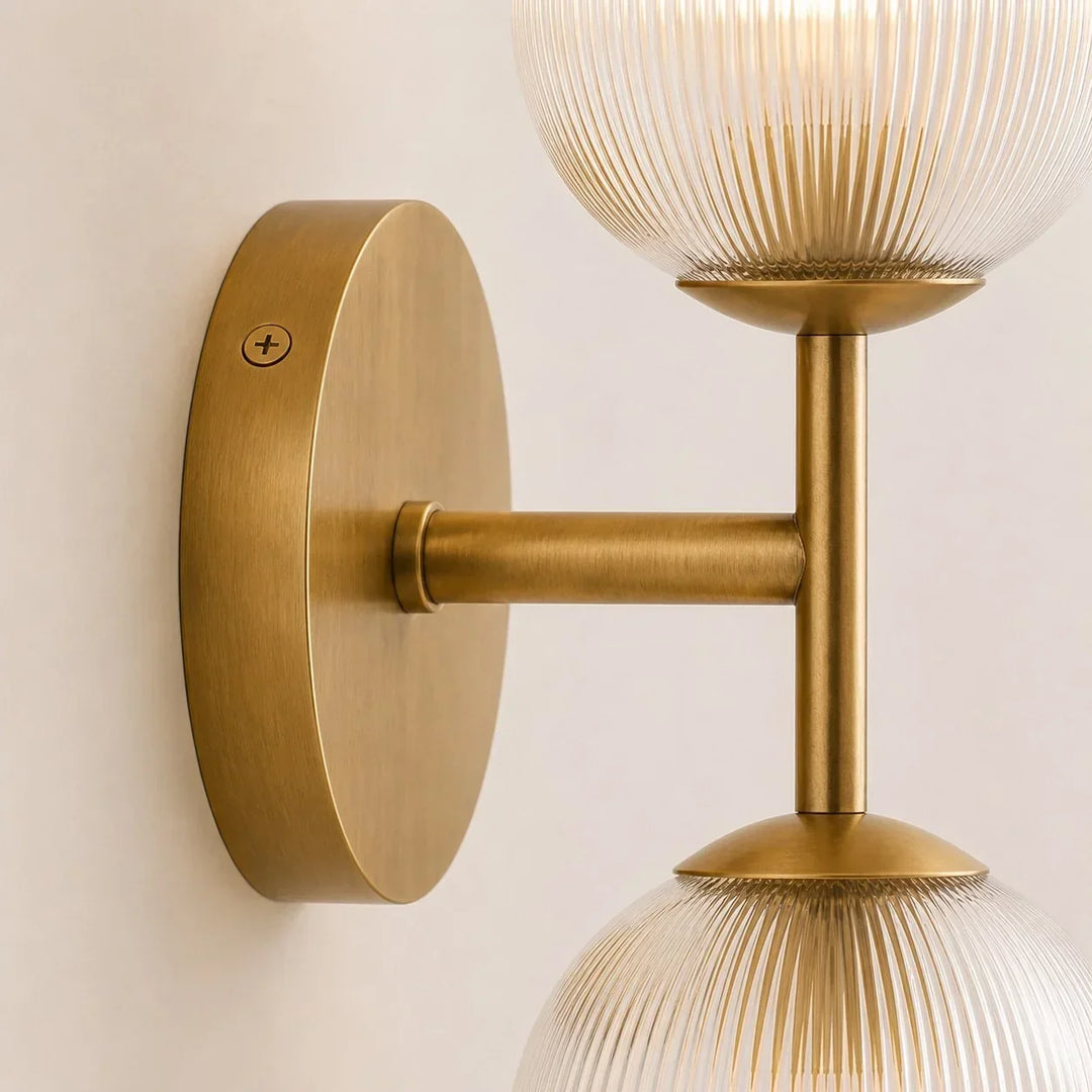Vireo Farmhouse Copper Ribbed Glass Wall Sconce