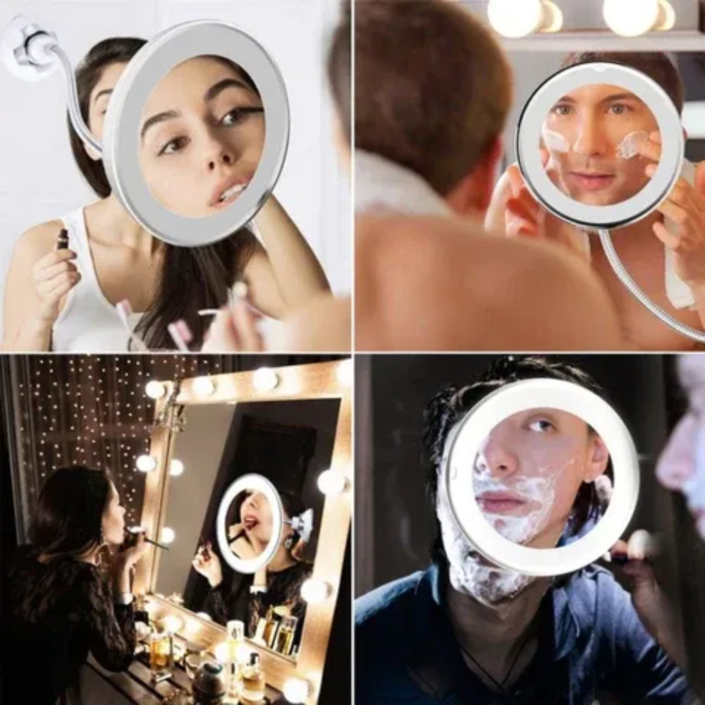 Wall Mirror Adjustable Arm Makeup Grooming 5-Inch