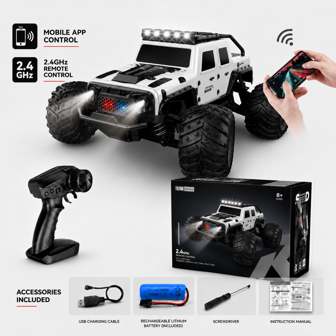 All-Terrain 4WD Off-Road RC Truck with Waterproof Design