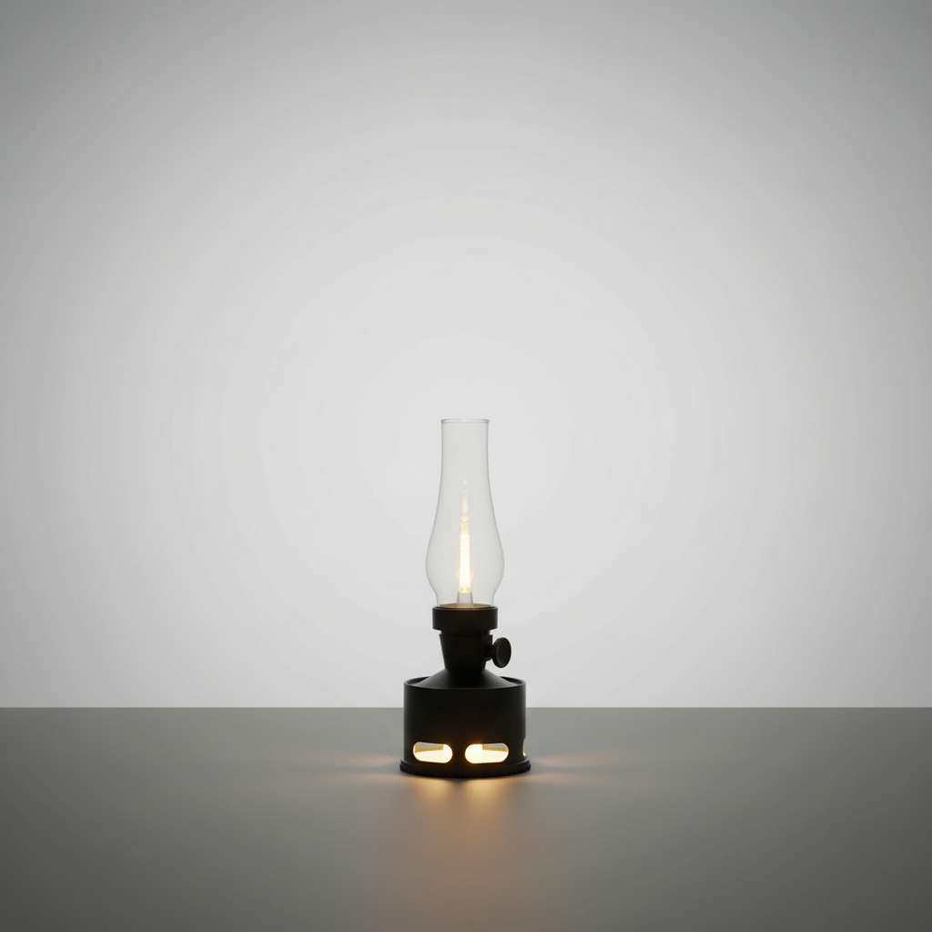 Ambient LED Flame Lantern with Puff Control - USB-C Rechargeable