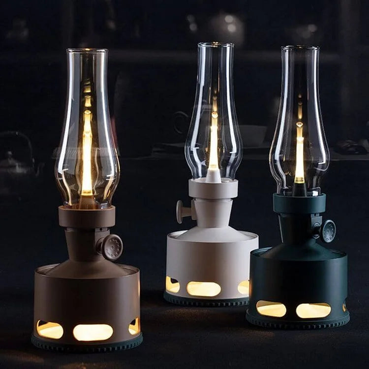 Ambient LED Flame Lantern with Puff Control - USB-C Rechargeable
