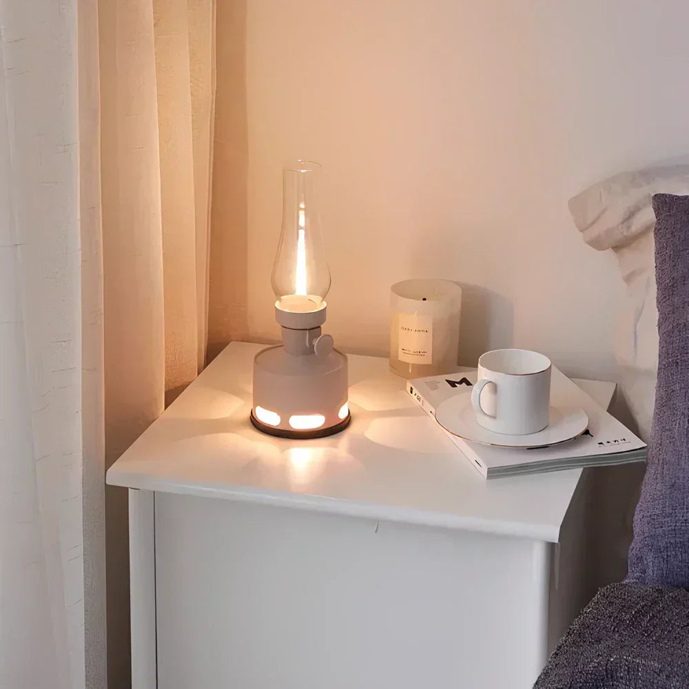 Ambient LED Flame Lantern with Puff Control - USB-C Rechargeable