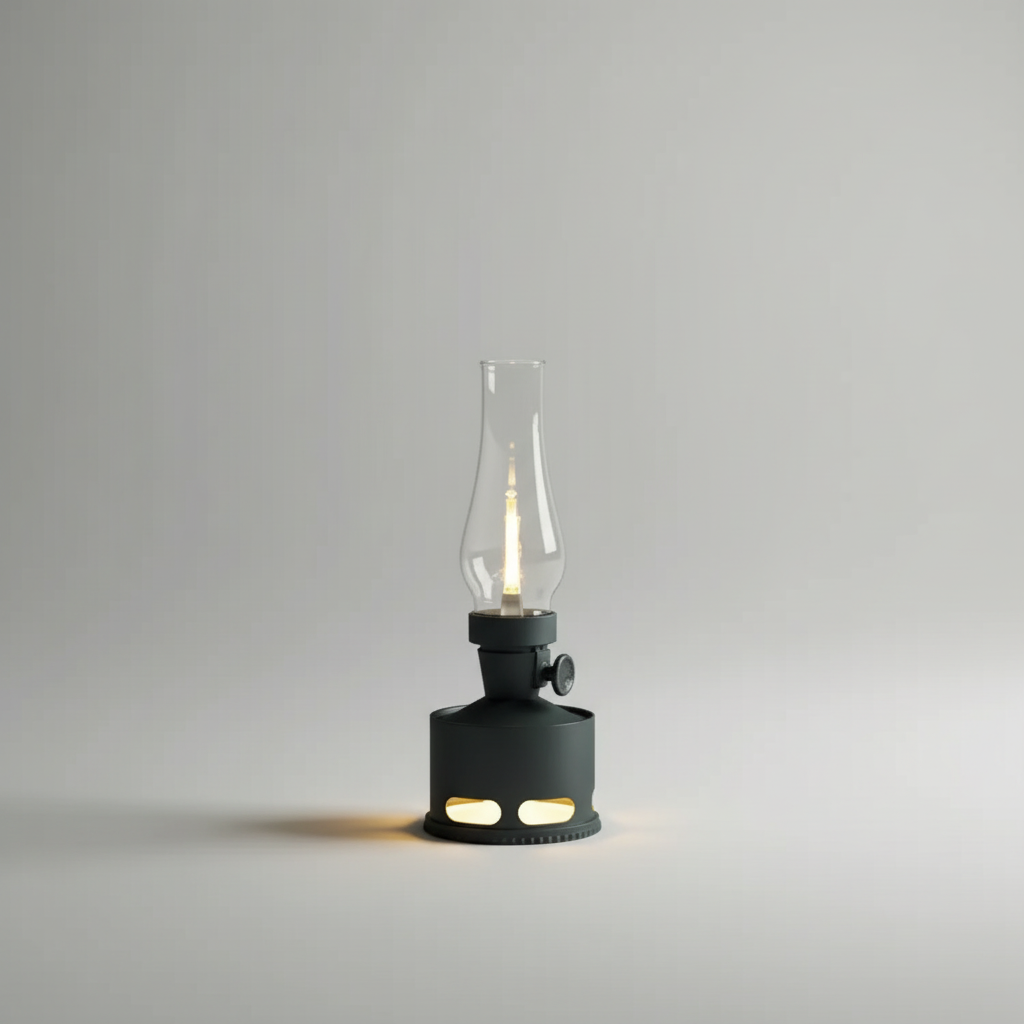 Ambient LED Flame Lantern with Puff Control - USB-C Rechargeable