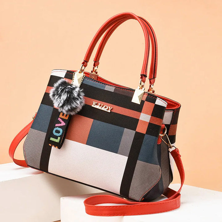 Piper – Plaid Shoulder Bag with Top Handles