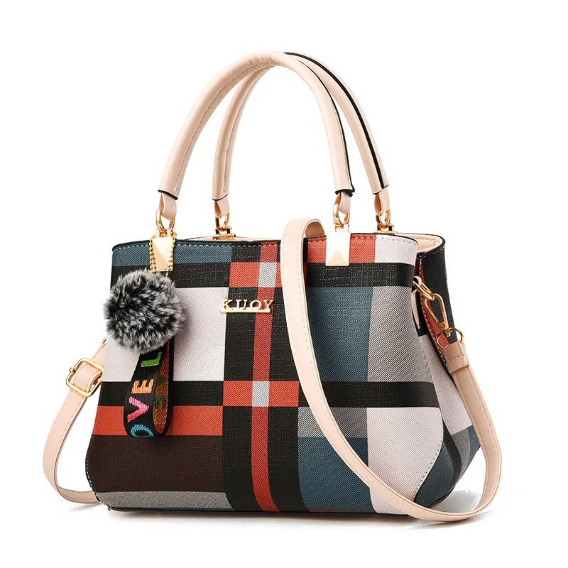 Piper – Plaid Shoulder Bag with Top Handles
