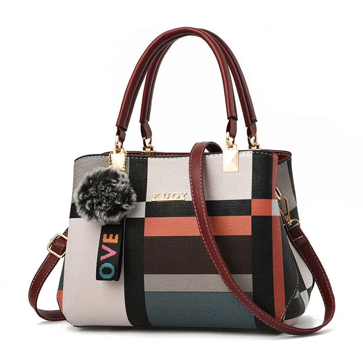 Piper – Plaid Shoulder Bag with Top Handles