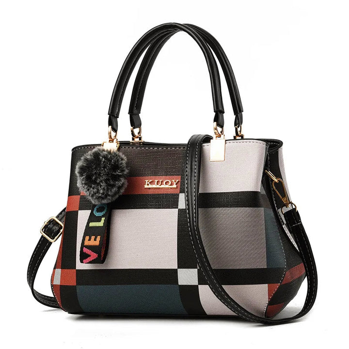 Piper – Plaid Shoulder Bag with Top Handles