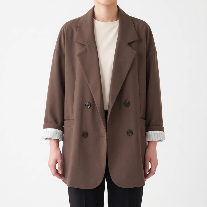 Women's Relaxed Notch Collar Blazer - Smart-Casual Tailored Jacket