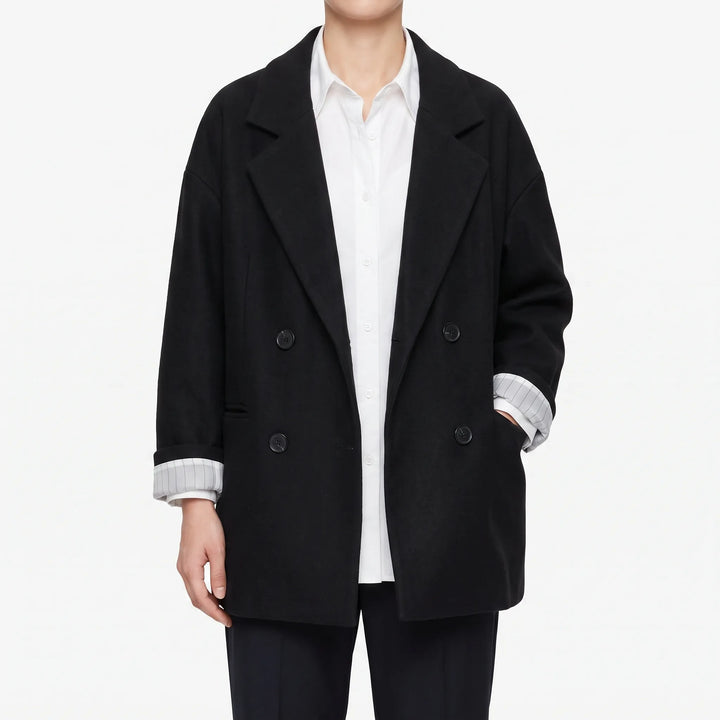 Women's Relaxed Notch Collar Blazer - Smart-Casual Tailored Jacket