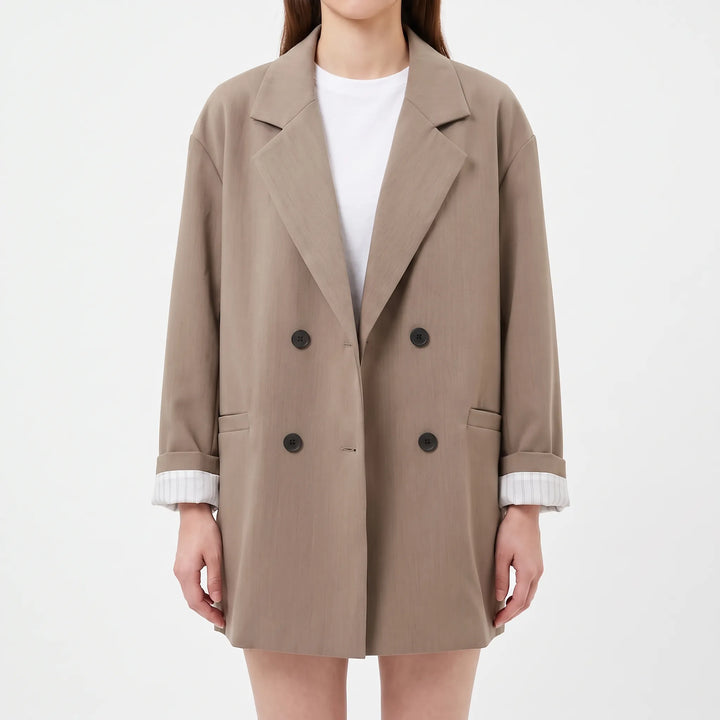 Women's Relaxed Notch Collar Blazer - Smart-Casual Tailored Jacket
