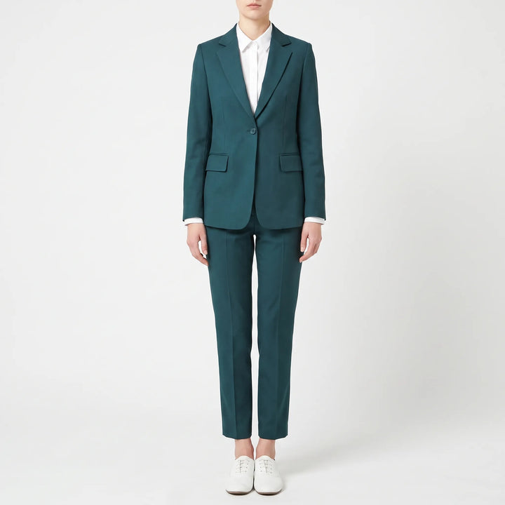 Professional Structured Cotton Blend Pants Suit for Women