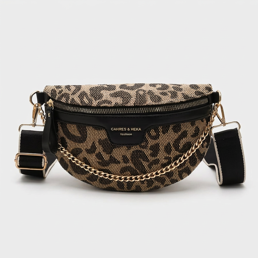 Wren – Houndstooth Crossbody Belt Bag, Wide Strap