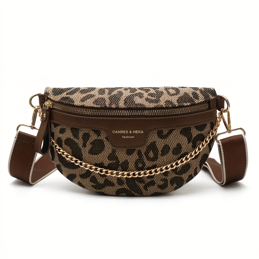 Wren – Houndstooth Crossbody Belt Bag, Wide Strap