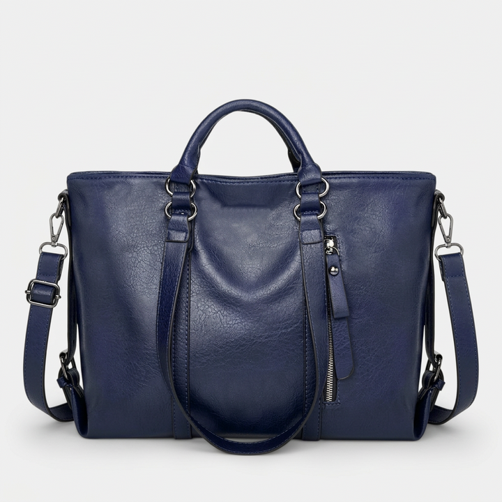 Wren – Large Vegan Leather Work Tote Bag with Crossbody Strap