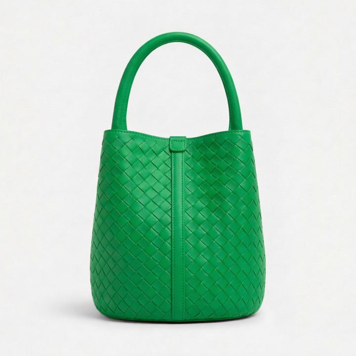Wren – Woven Sheepskin Leather Shoulder Bucket Bag
