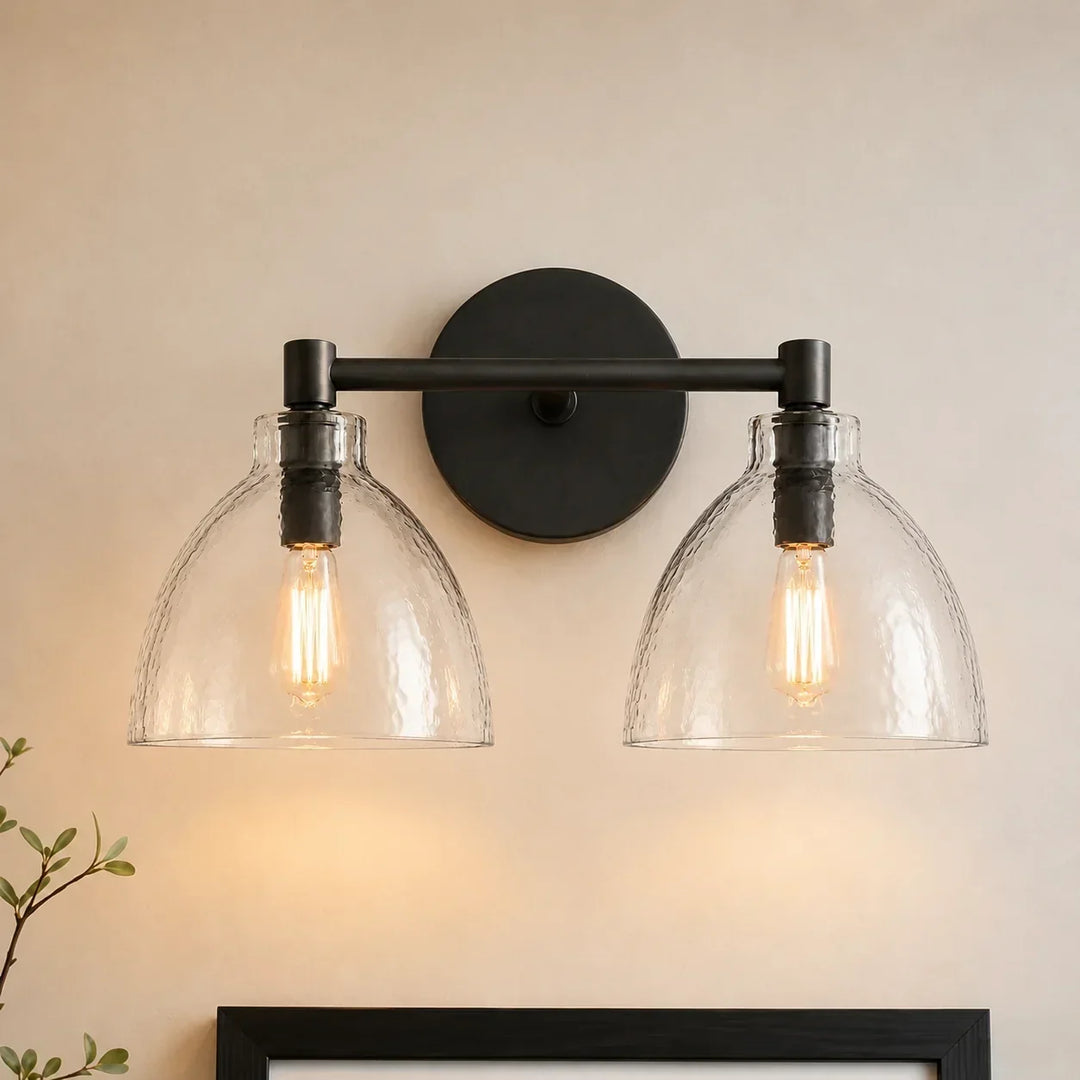 Xeno Antique Brass Recycled Glass Wall Lamp