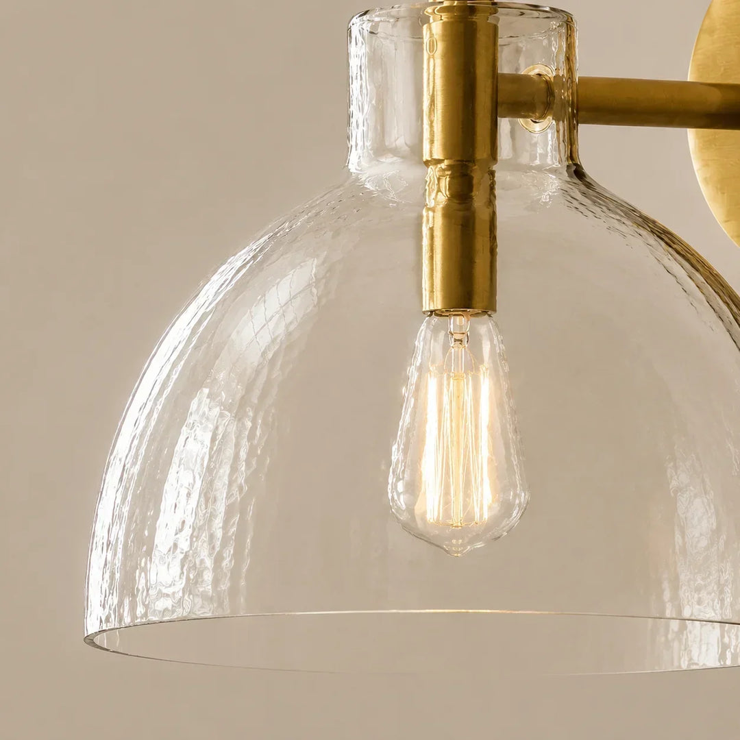 Xeno Antique Brass Recycled Glass Wall Lamp