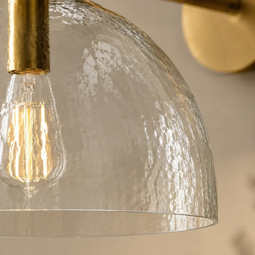 Xeno Antique Brass Recycled Glass Wall Lamp