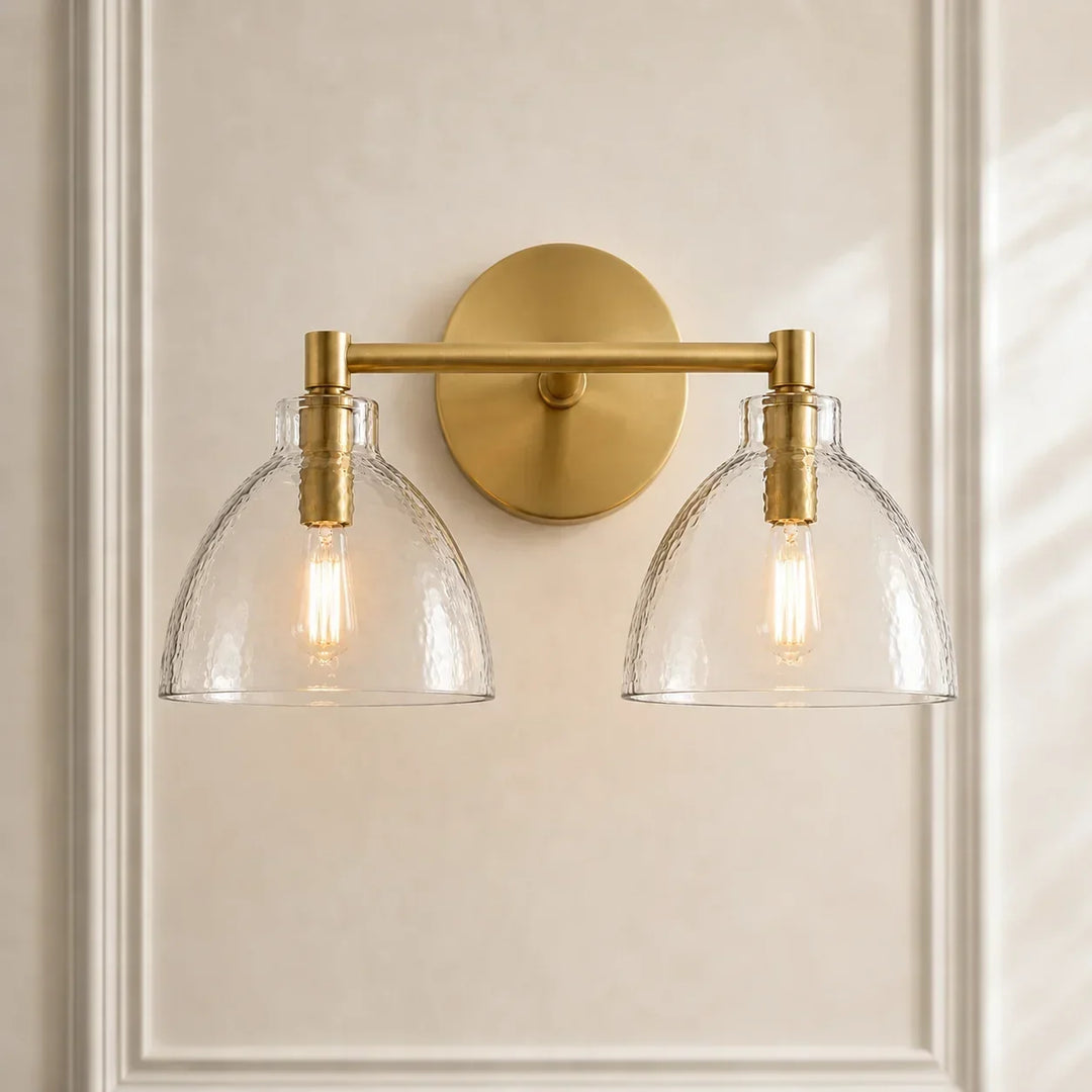 Xeno Antique Brass Recycled Glass Wall Lamp