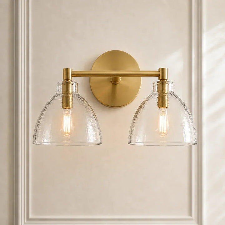 Xeno Antique Brass Recycled Glass Wall Lamp